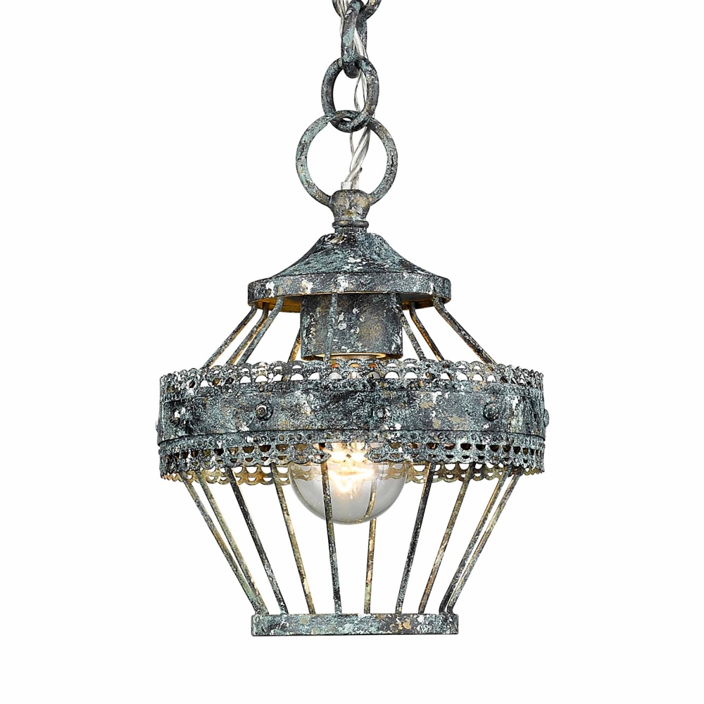 Wry Lighting Ferris 1-light Pendant in Blue Verde Patina